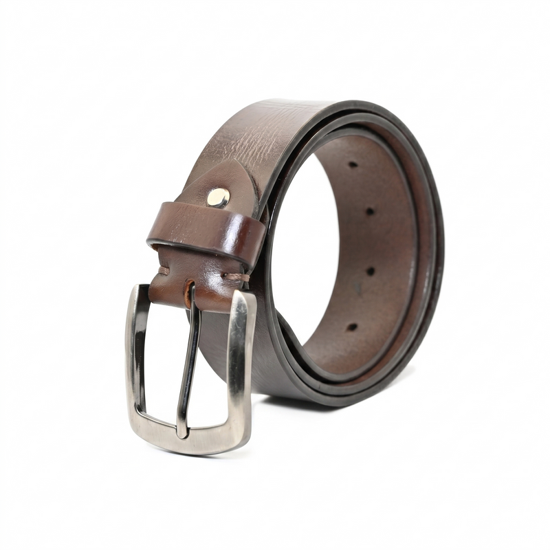 Lucini Men’s Hand Finished Genuine Leather Casual Belt 042 – Brown