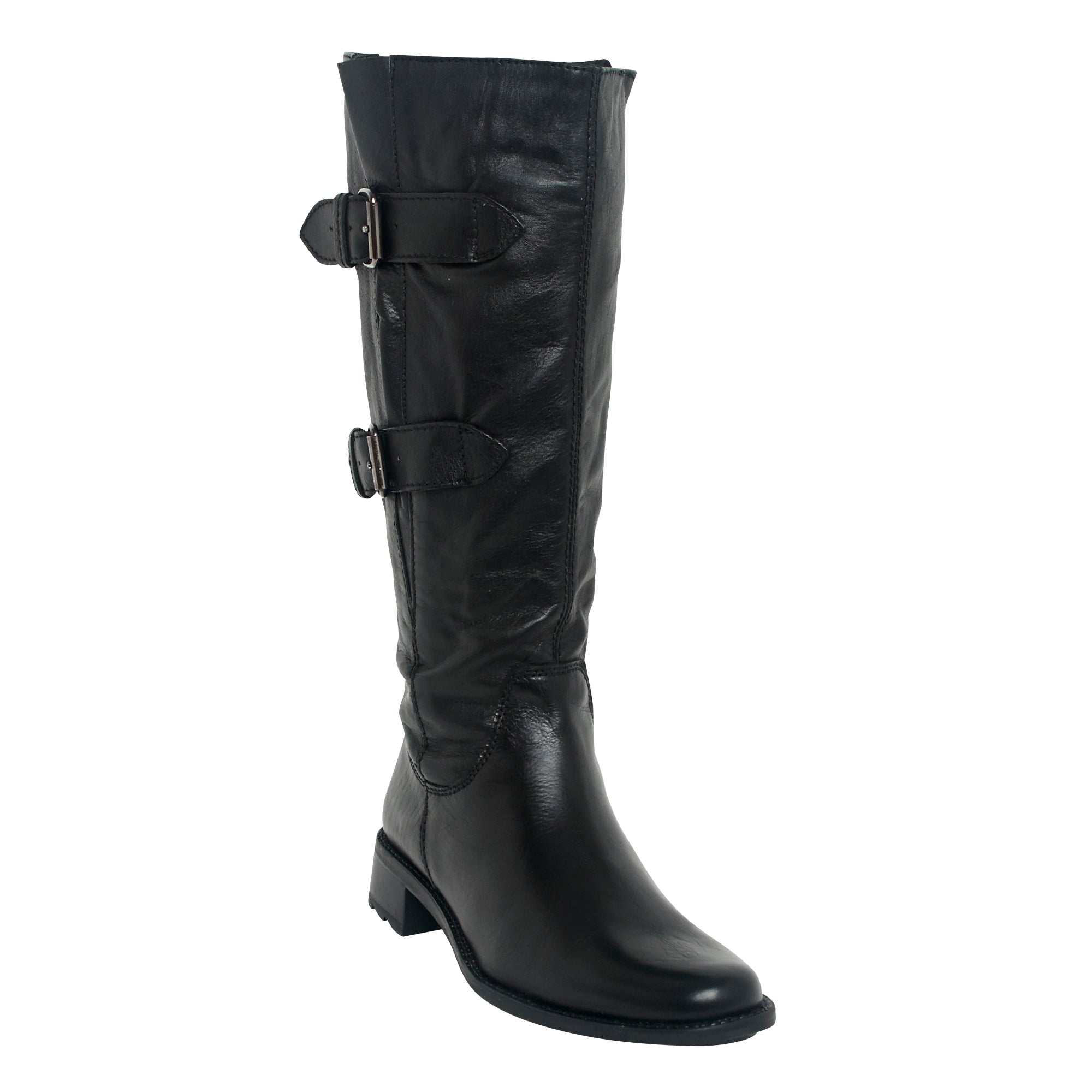 7650 - Rider Buckle Long Boots (Black)