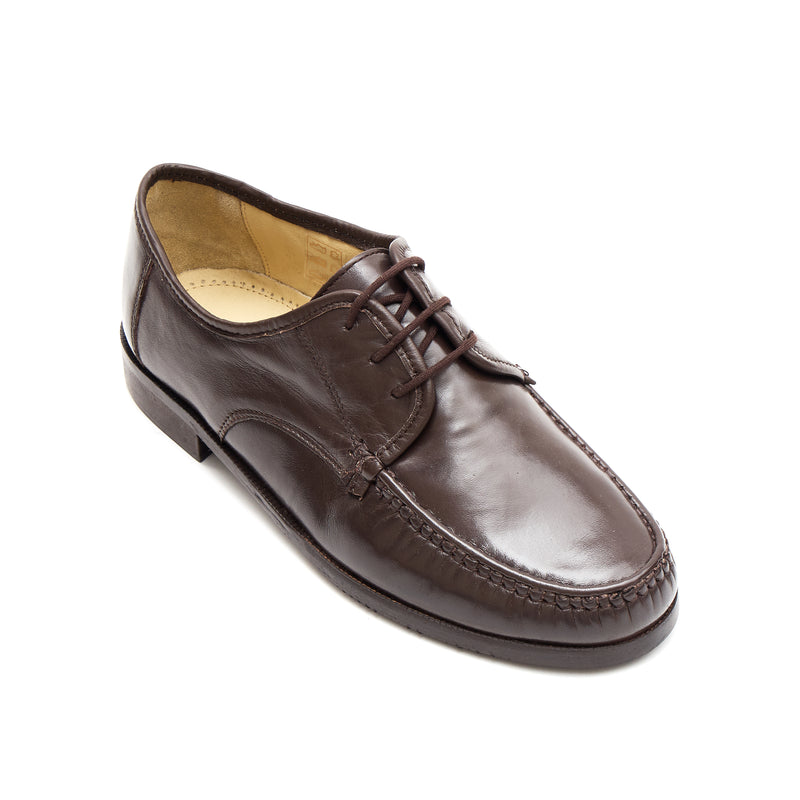 Lucini Men's Brown Leather Moc Toe Derby Shoes - 8925