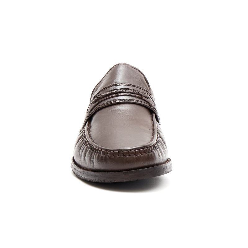 Lucini Men's Brown Leather Penny Loafers - 8929