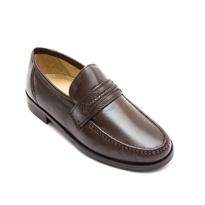 Lucini Men's Brown Leather Penny Loafers - 8929