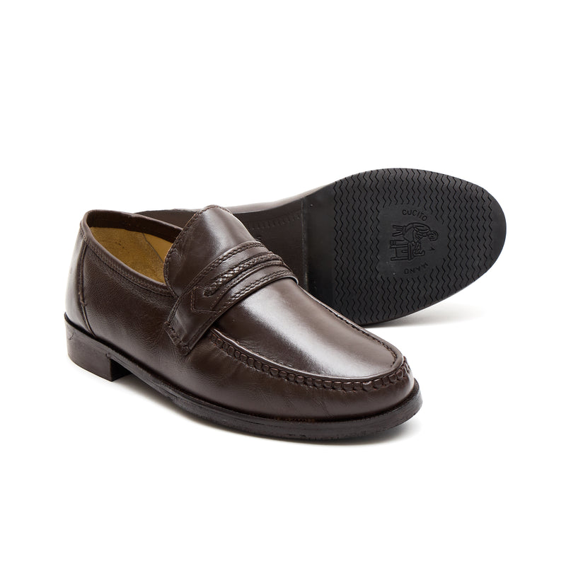 Lucini Men's Brown Leather Penny Loafers - 8929