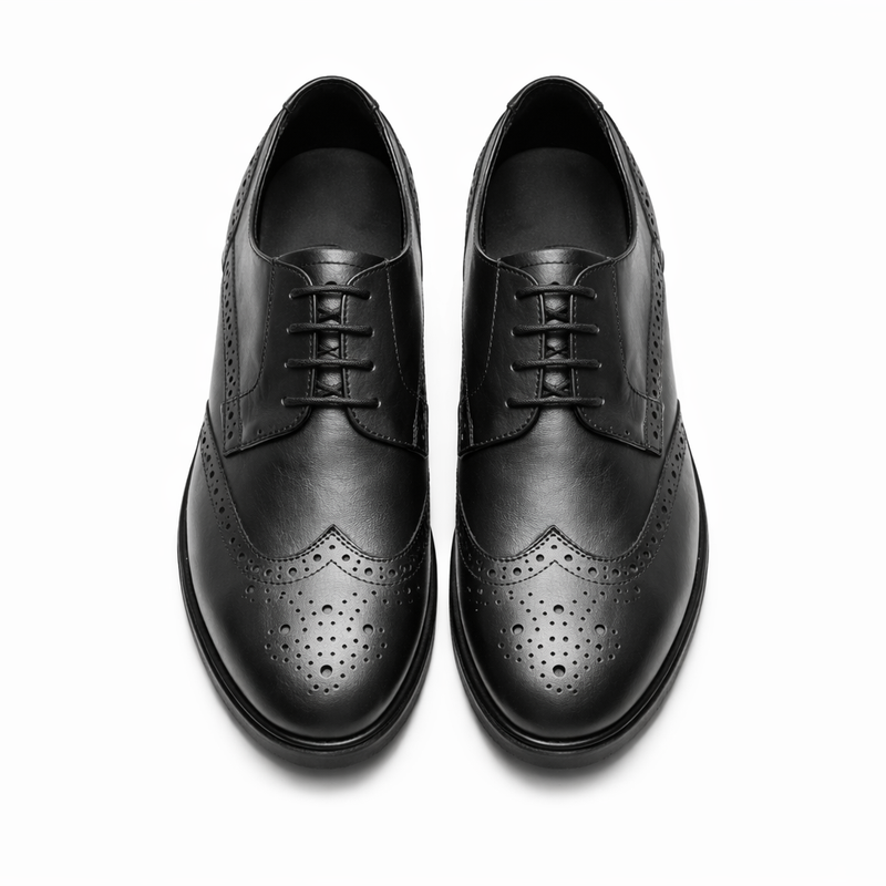 Lucini Men’s Leather London Brogue Oxford Shoes – Black