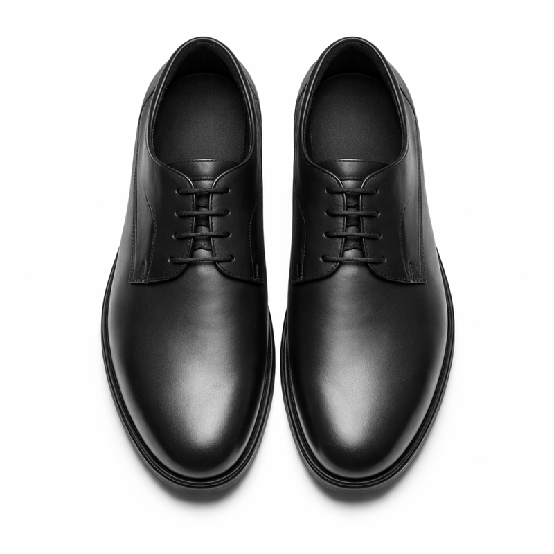 Lucini Men’s Leather London Derby Shoes – Black