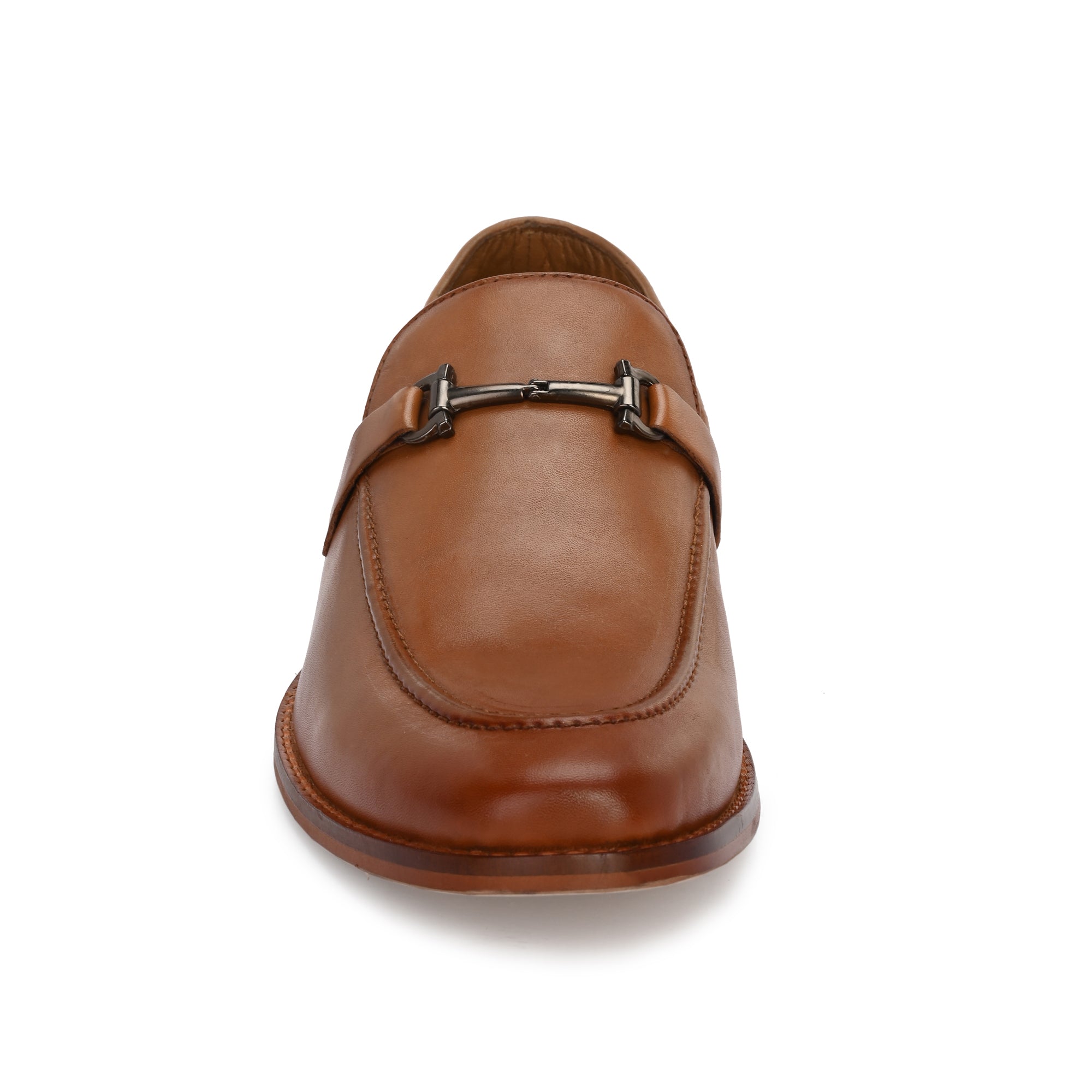1839 - T-Bar Penny Loafer Slip On Shoes (Tan Brown)