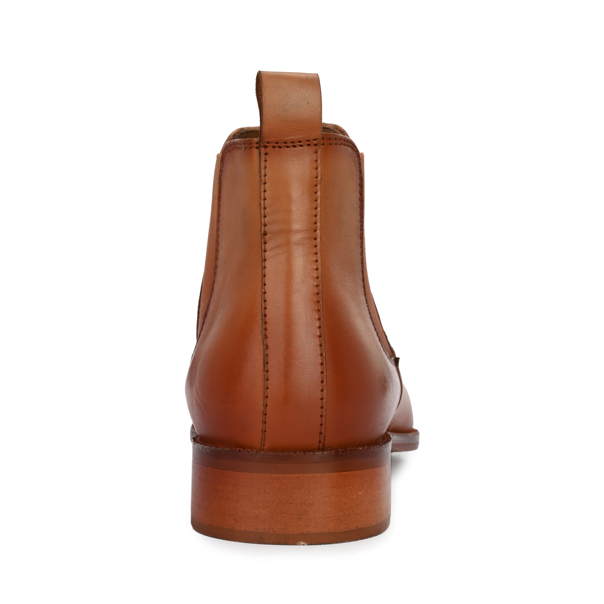 2148 - Leather Slip On Chelsea Ankle Boots (Tan Brown)