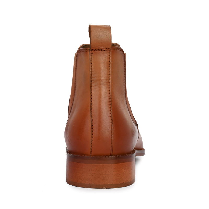 2148 - Leather Slip On Chelsea Ankle Boots (Tan Brown)