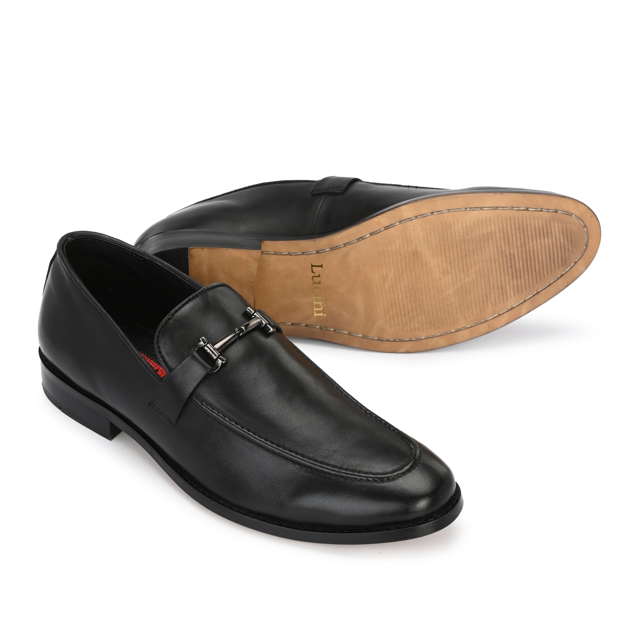 1839 - T-Bar Penny Loafer Slip On Shoes (Black)