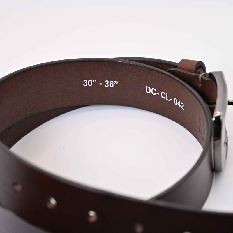 Lucini Men’s Hand Finished Genuine Leather Casual Belt 042 – Brown