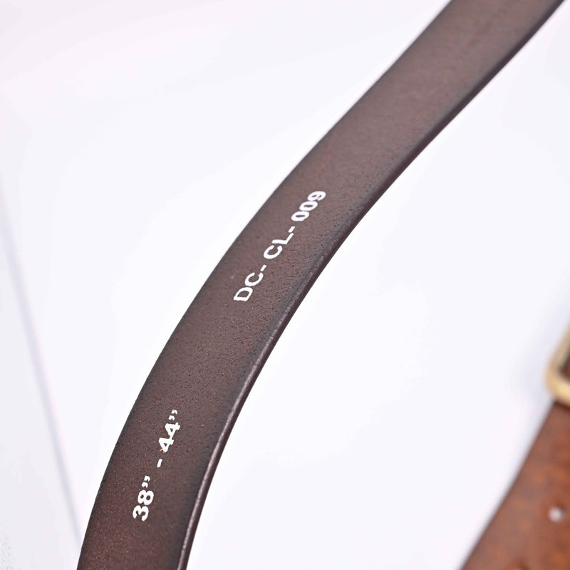 Lucini Men’s Handcrafted Leather Classic Belt 009 – Dark Brown