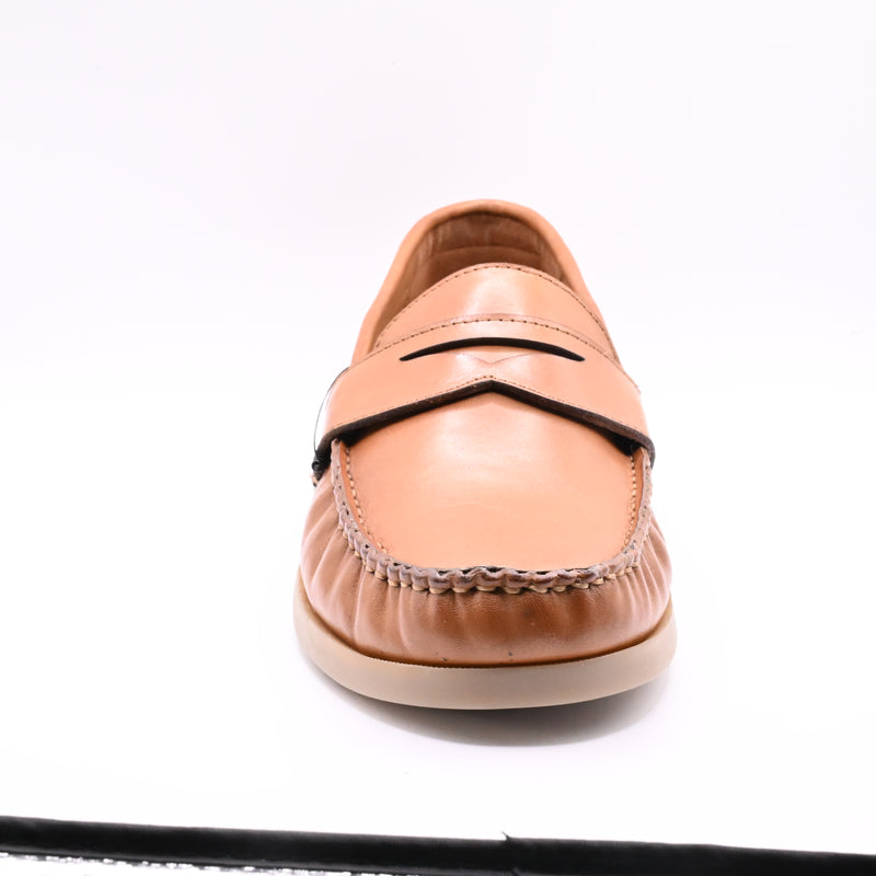 Lucini Men’s Leather Slip On Penny Loafer Shoes 3611 – Tan