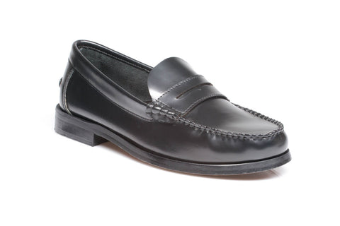 English Penny Loafer Slip On Shoes (Black)