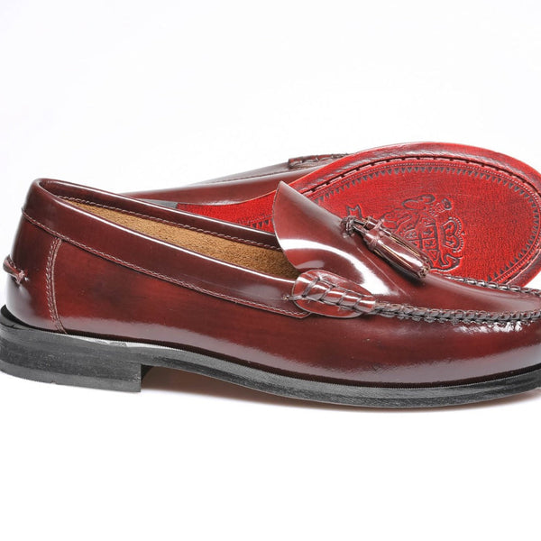 English Tassle Penny Loafer Slip On Shoes (Bordo)