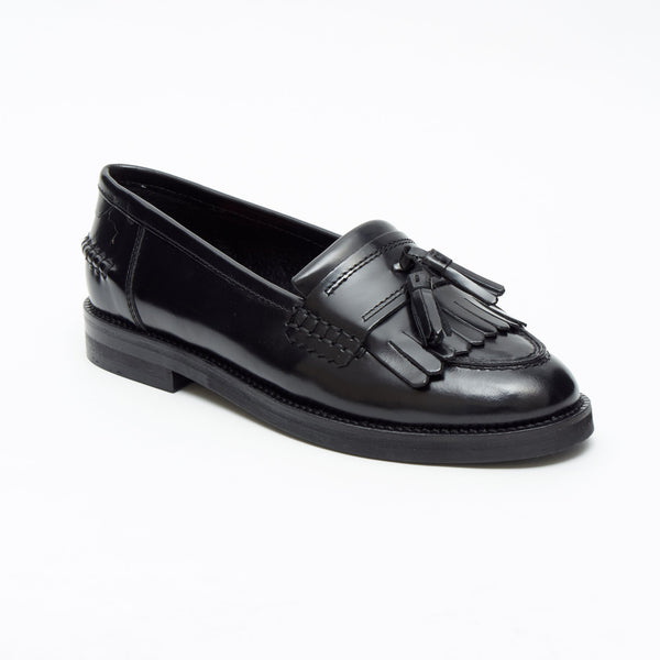 Lucini Women’s Flat Heel Loafer Shoes Genuine Leather R0830 – Black