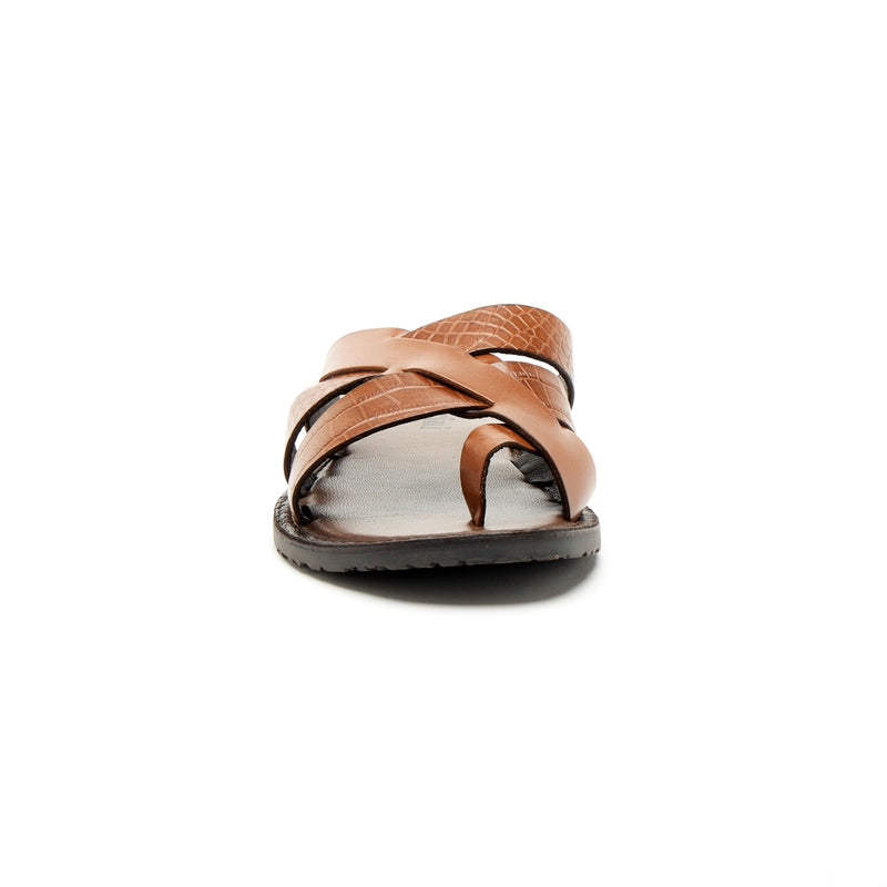 Lucini Men’s Leather Comfort Strap Sandals 61337 – Tan