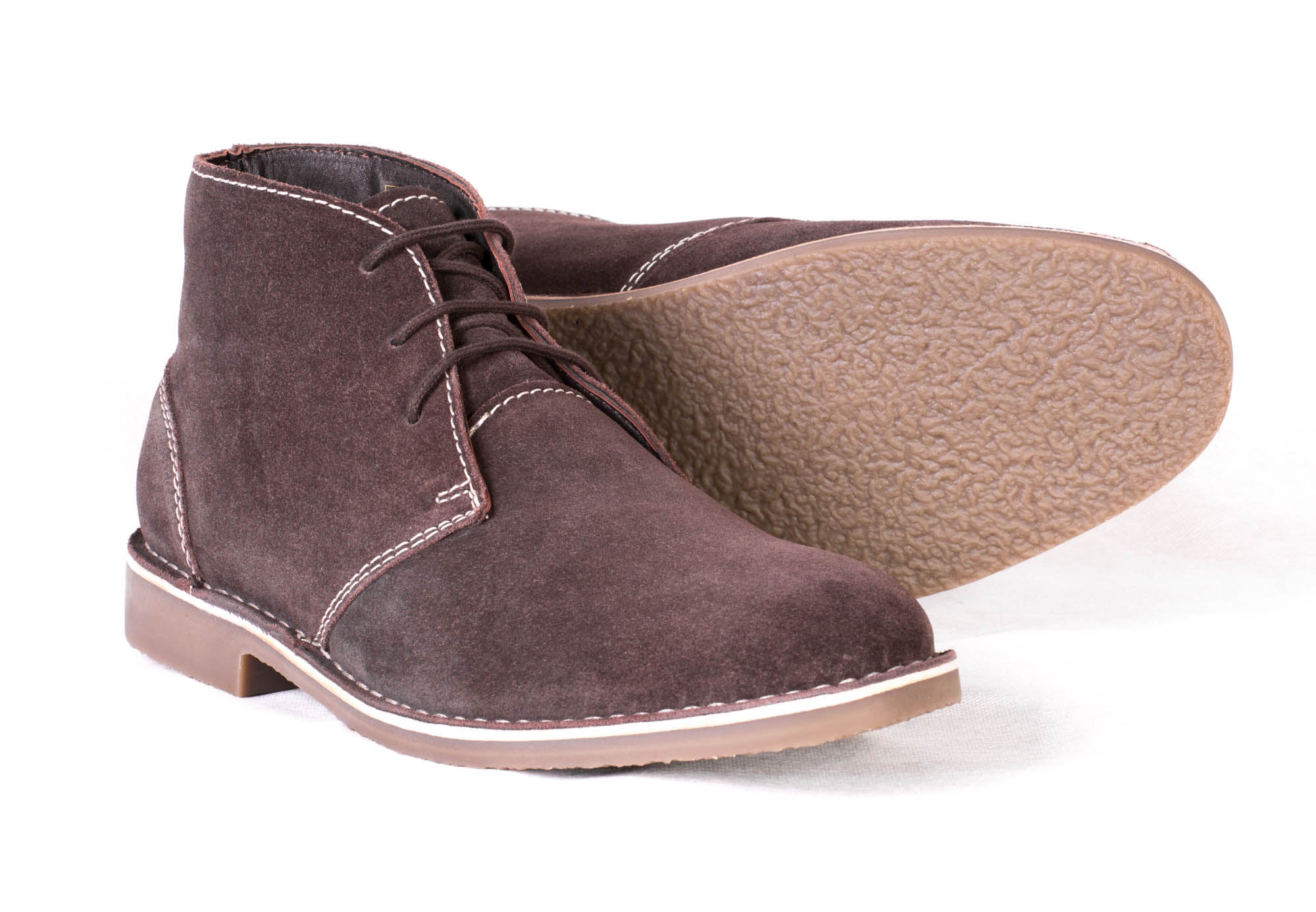 1174 - Suede Lace Up Desert Boots (Chocolate Brown)