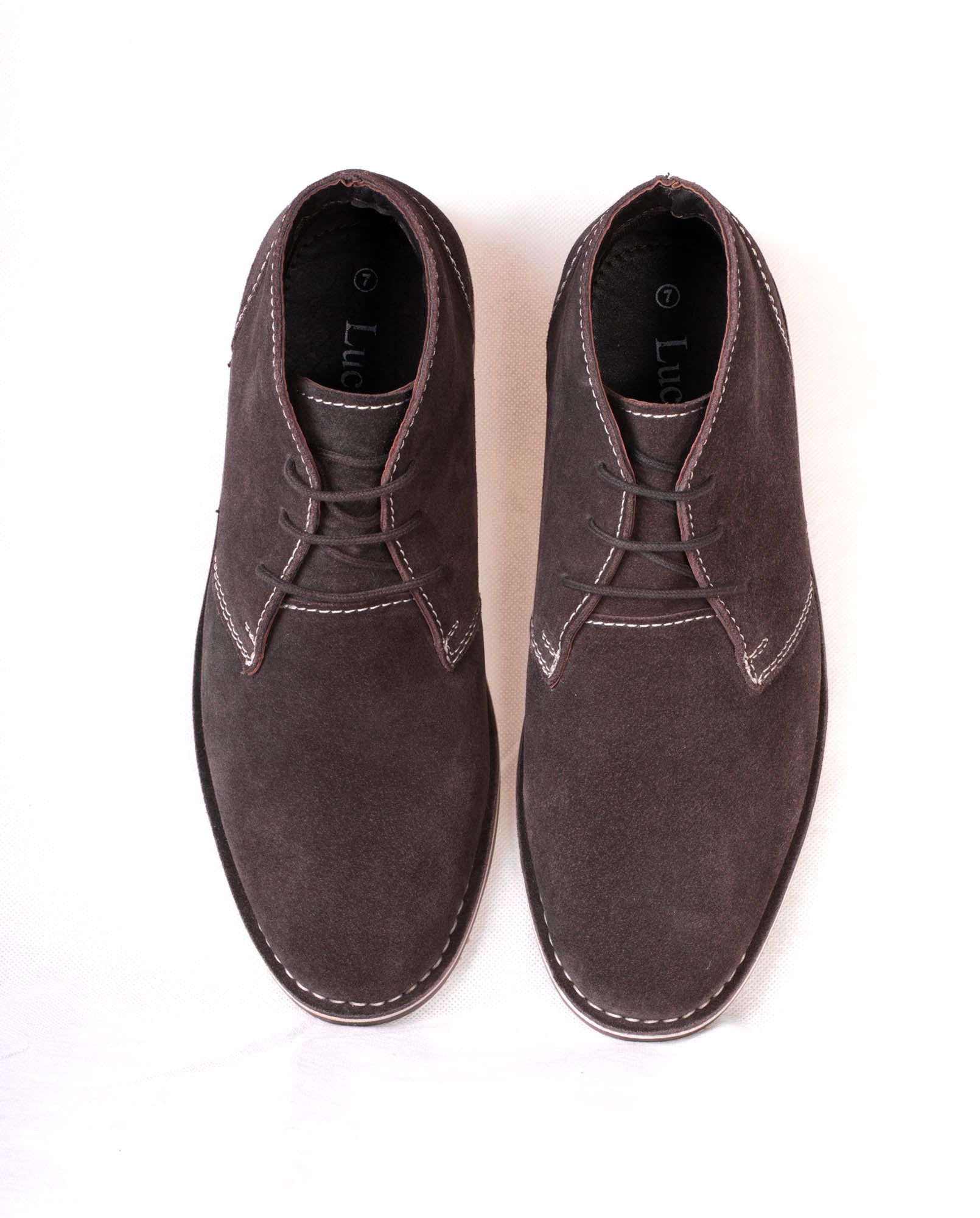 1174 - Suede Lace Up Desert Boots (Chocolate Brown)