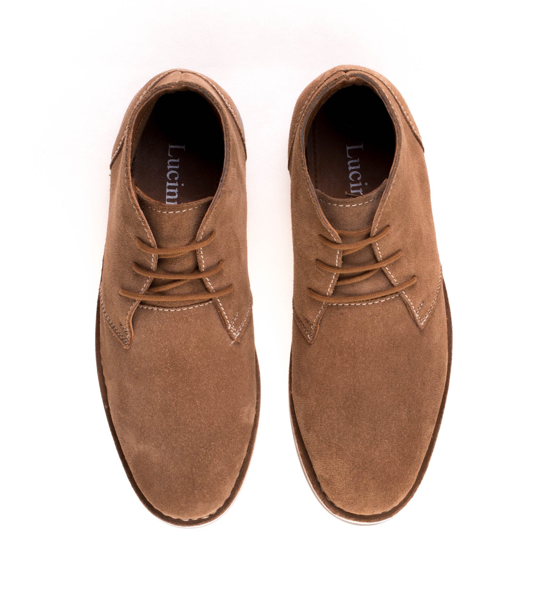 1174 - Suede Lace Up Desert Boots (Cognac)