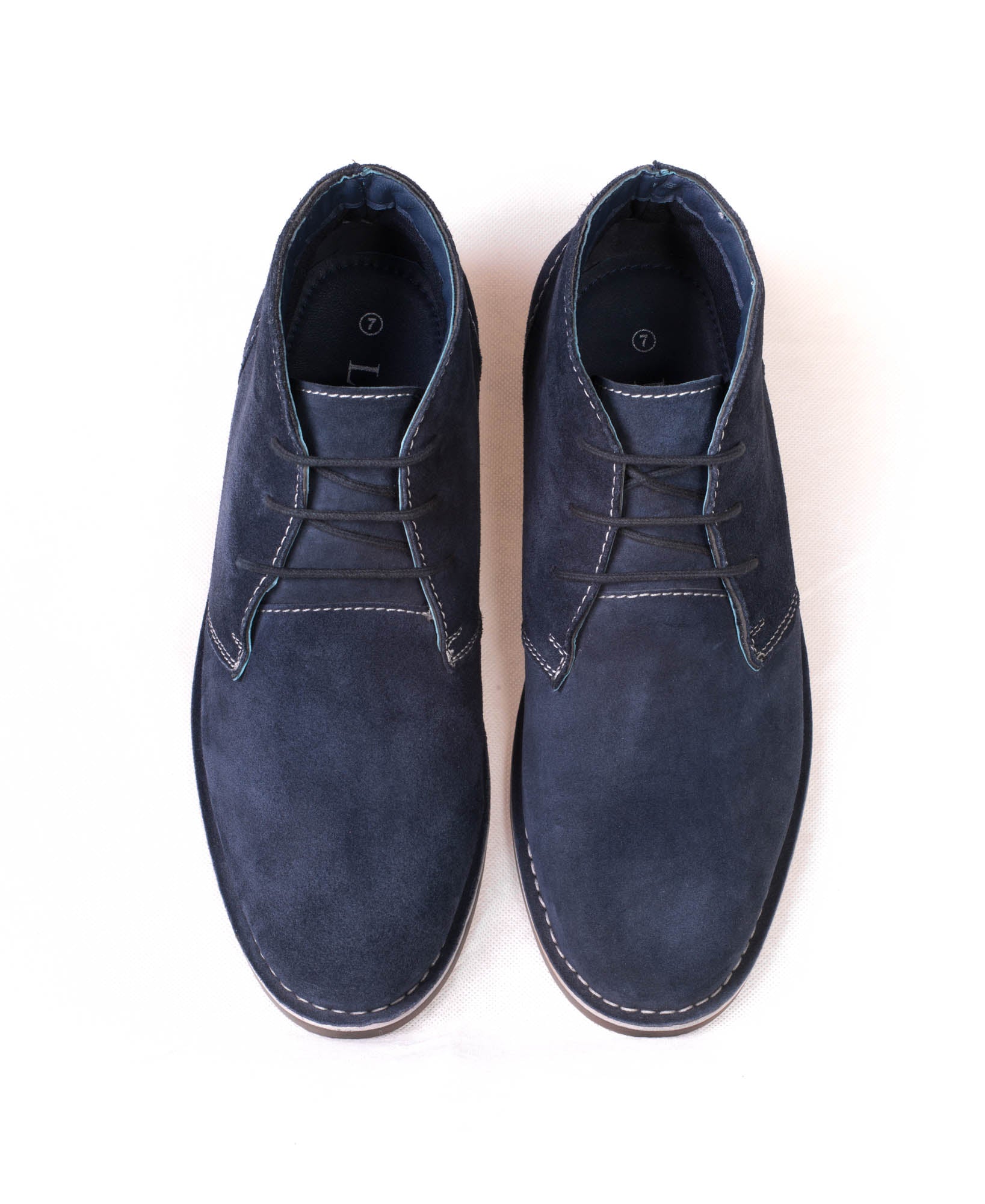 1174 - Suede Lace Up Desert Boots (Navy Blue)