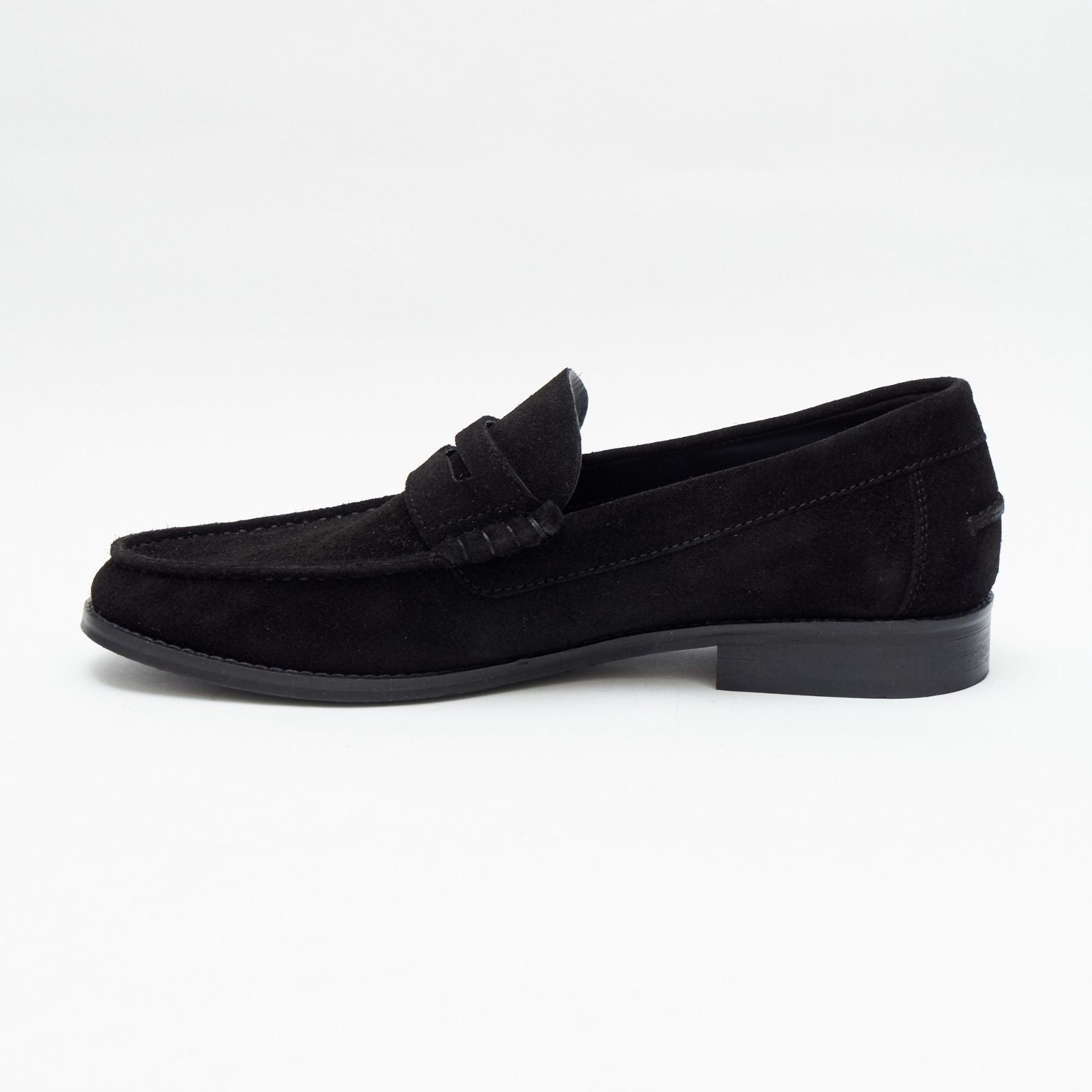 Mens Suede Casual Slip On Shoes - 17925_Black Suede