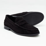 Mens Suede Casual Slip On Shoes - 17925_Black Suede