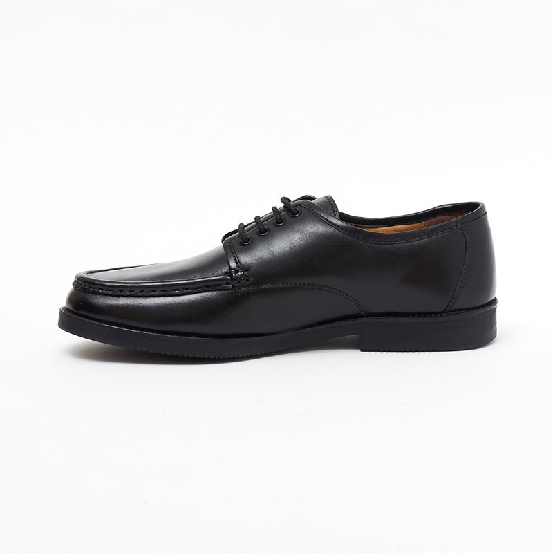Mens Leather Comfortable Lightweight Lace Up Wide Fit Shoes Black