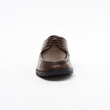 Mens Leather Comfortable Lightweight Lace Up Wide Fit Shoes  17984 Brown