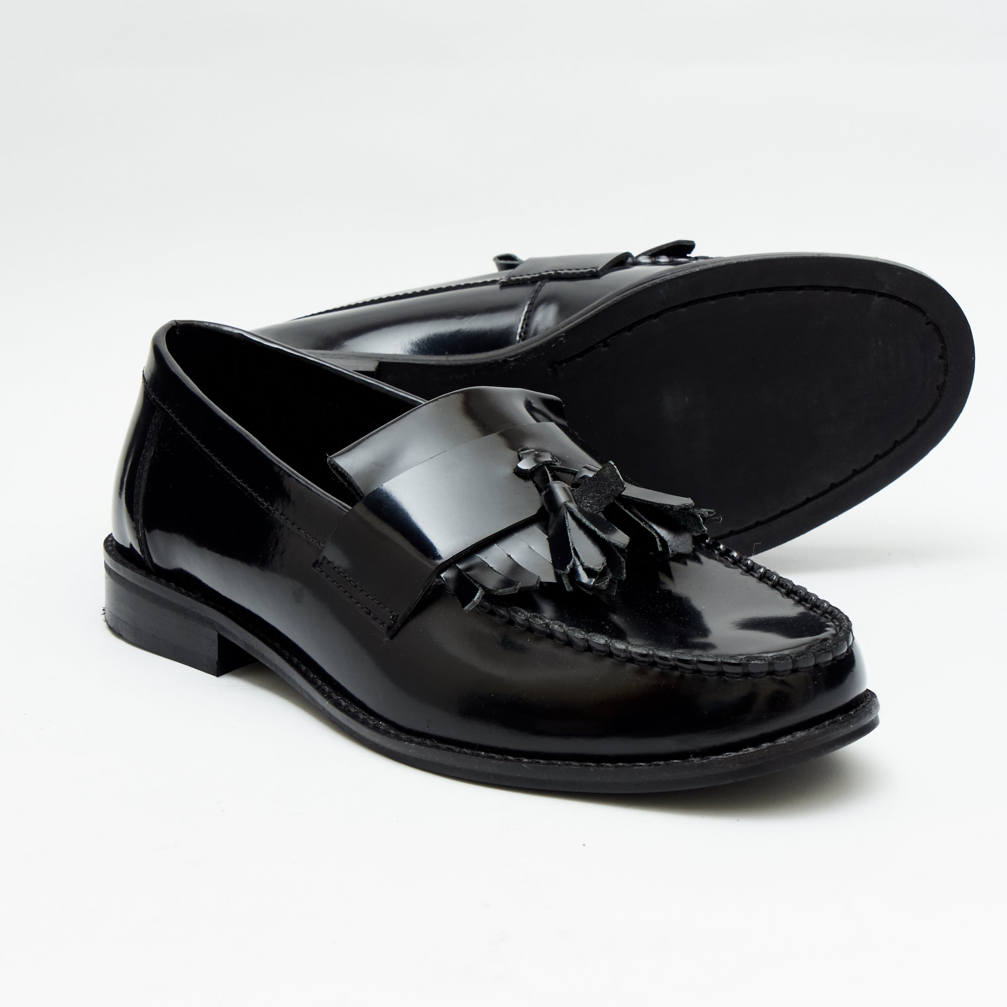 Mens Formal Moccasin Shoes 17999_Black Patent