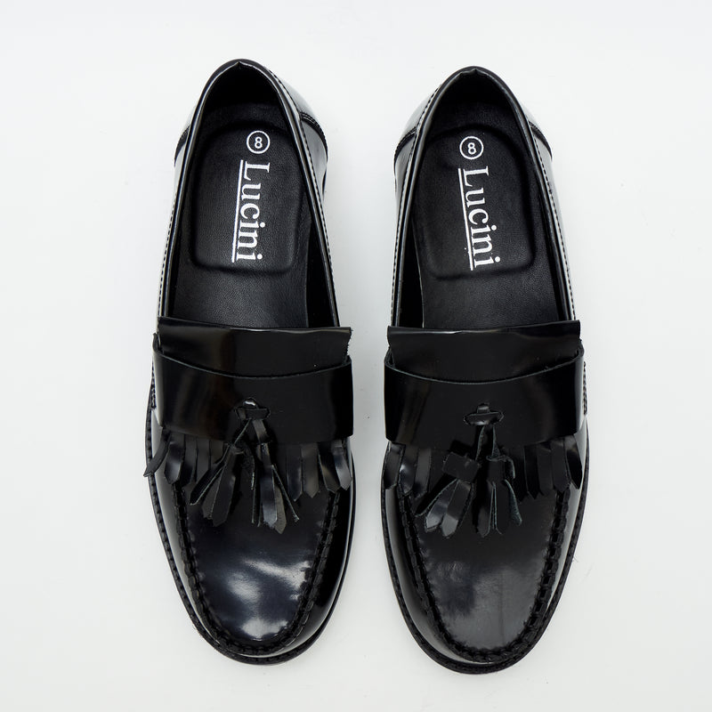 Mens Formal Moccasin Shoes 17999_Black Patent