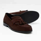 Mens Formal Moccasin Shoes 17999_Brown Suede