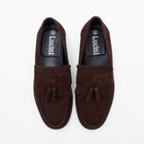 Mens Formal Moccasin Shoes 17999_Brown Suede