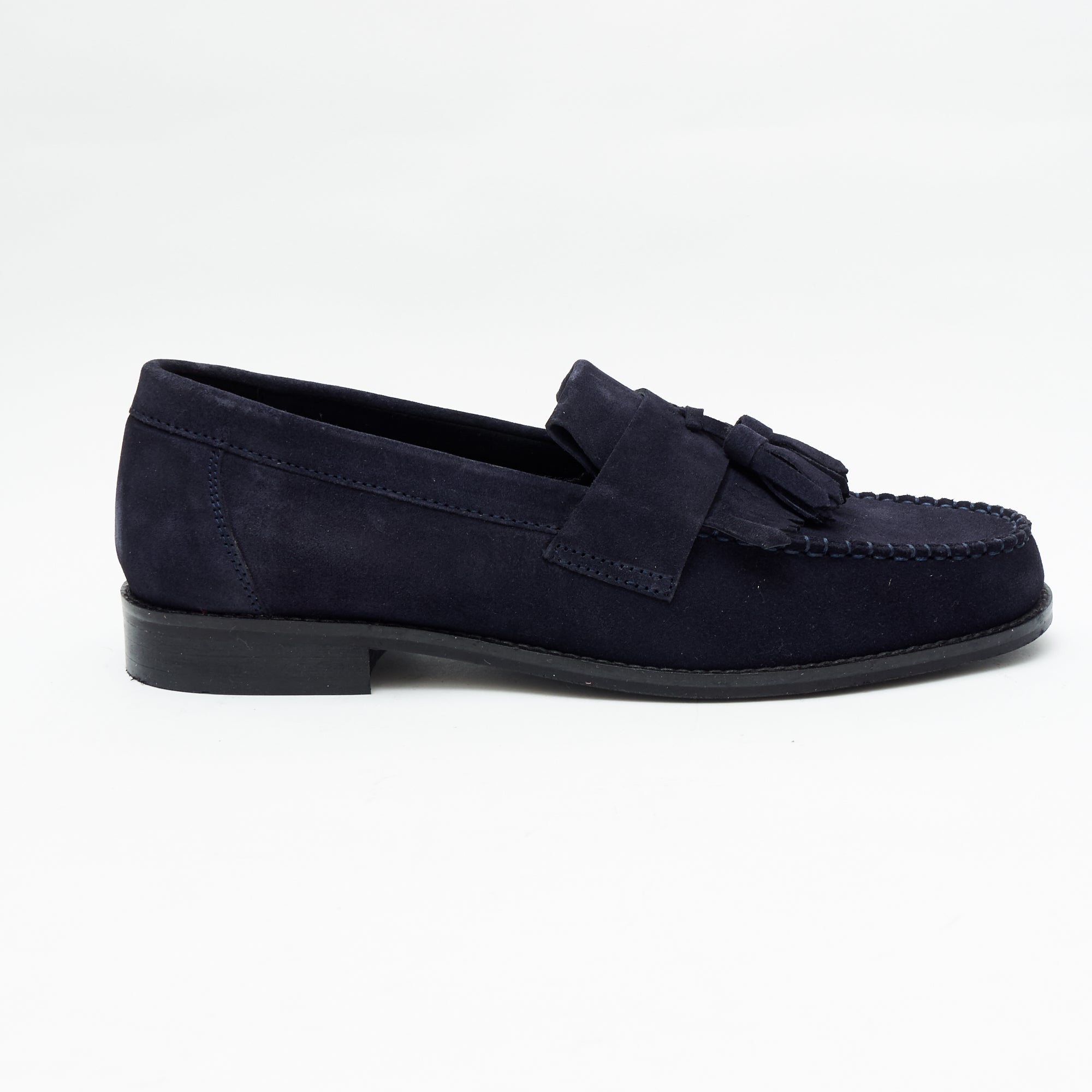 Mens Formal Moccasin Shoes 17999_Navy Blue Suede