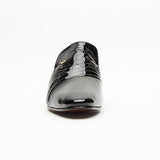 Mens Leather Cuban Heel Patent Shoes - 26544 Black