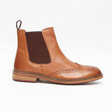 Mens Leather Brogue Chelsea Boots - 17922