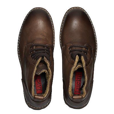 Mens Leather Lace Up Ankle Boots -  SF-116