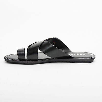 Lucini Men's Casual Walking Genuine Leather Sandals | 61246 | Black & Brown