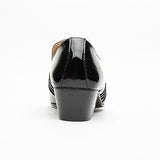 Mens Leather Cuban Heel Patent Shoes - 26544 Black