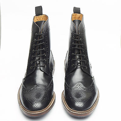 Mens Leather Lace Up Ankle Boots - 17921