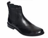 Mens Leather Brogue Chelsea Boots - 24201-B