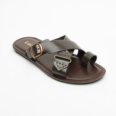 Lucini Men's Casual Walking Genuine Leather Sandals | 61246 | Black & Brown