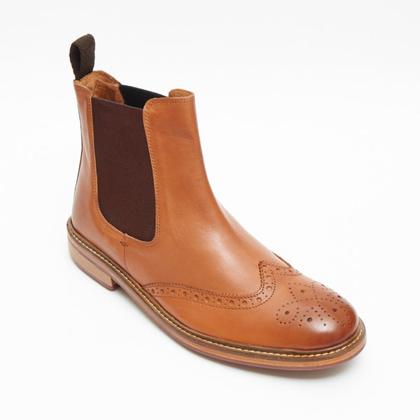 Mens Leather Brogue Chelsea Boots - 17922 – Lucini Shoes