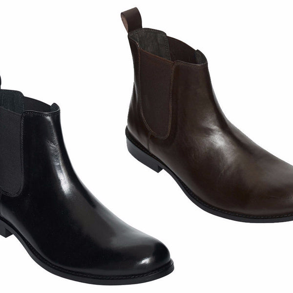 Mens Leather Chelsea Boots - 24201-P