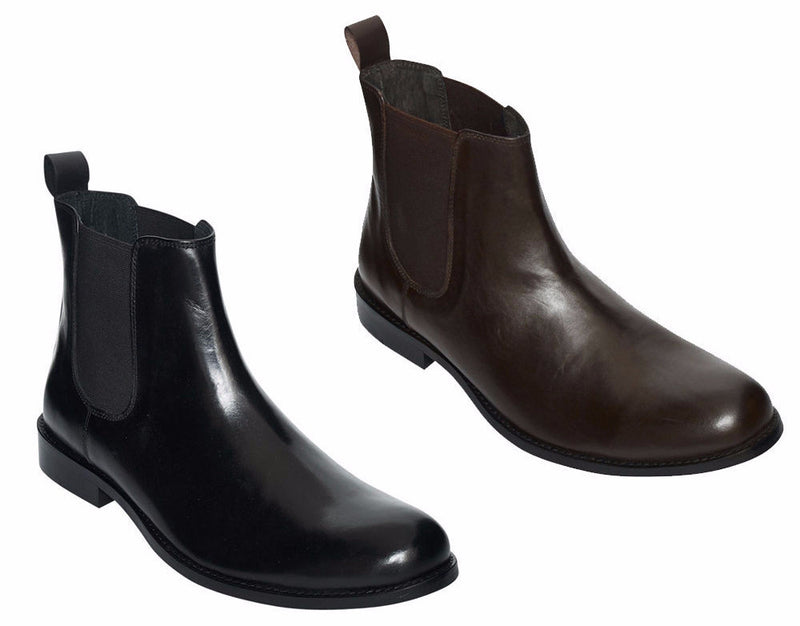 Mens Leather Chelsea Boots - 24201-P