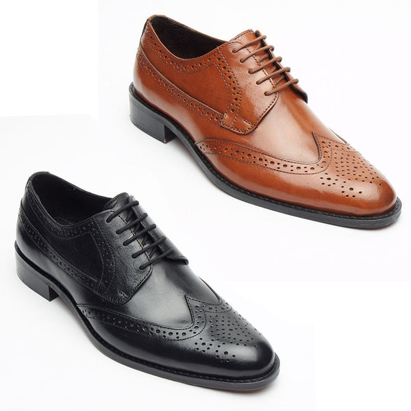 Mens Leather Brogue Shoes 9007