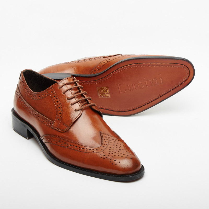 Mens Leather Brogue Shoes 9007