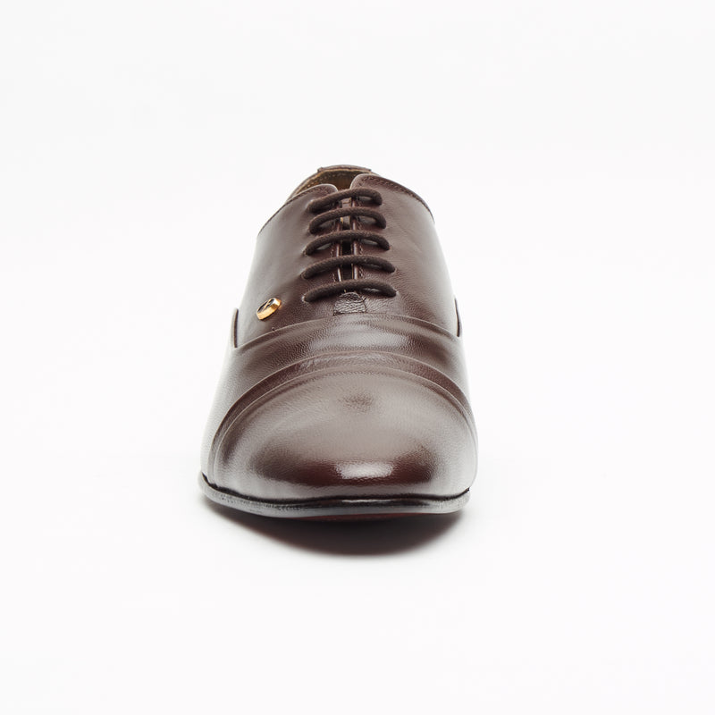Lucini Men’s Cuban Heel Leather Shoes Lace Up 26286 – Brown
