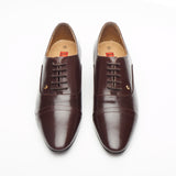 Mens Cuban Heel Leather Shoes - 26286 Brown