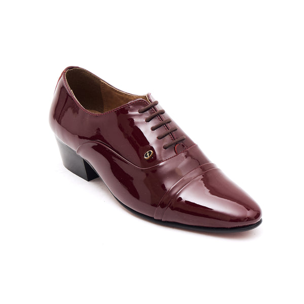 Lucini Men’s Leather Cuban Heel Patent Shoes 26286 – Burgundy