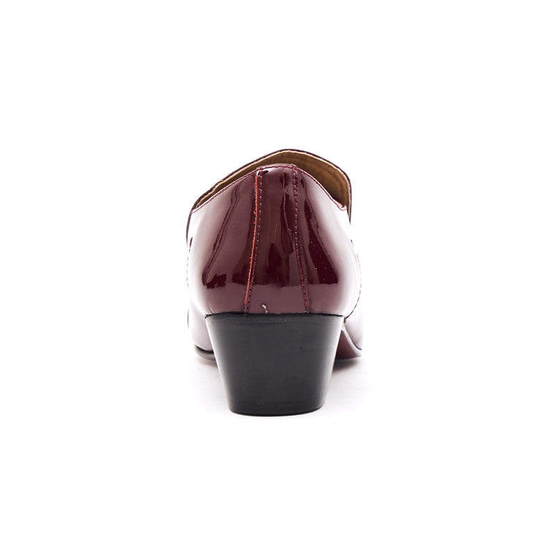 Lucini Men’s Leather Cuban Heel Patent Shoes 26287 – Burgundy