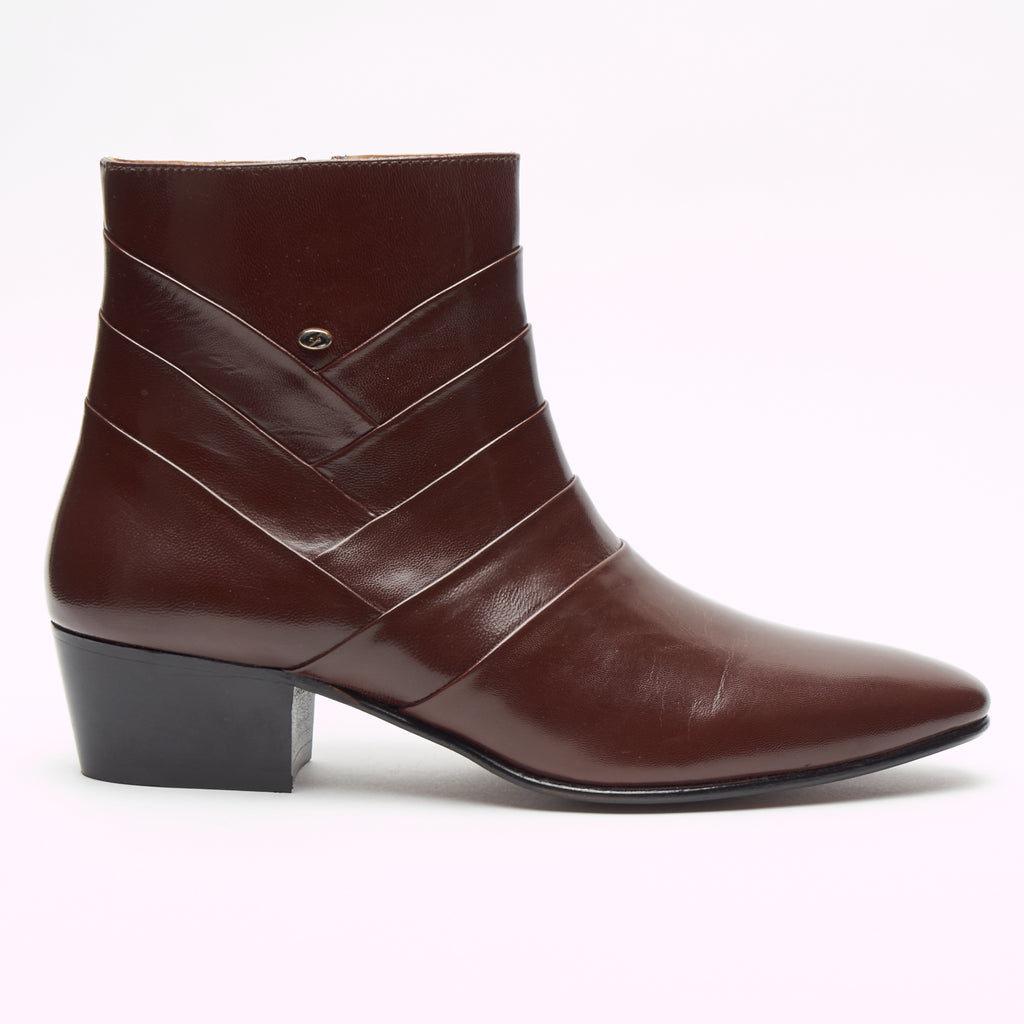 mens cuban heel boots brown